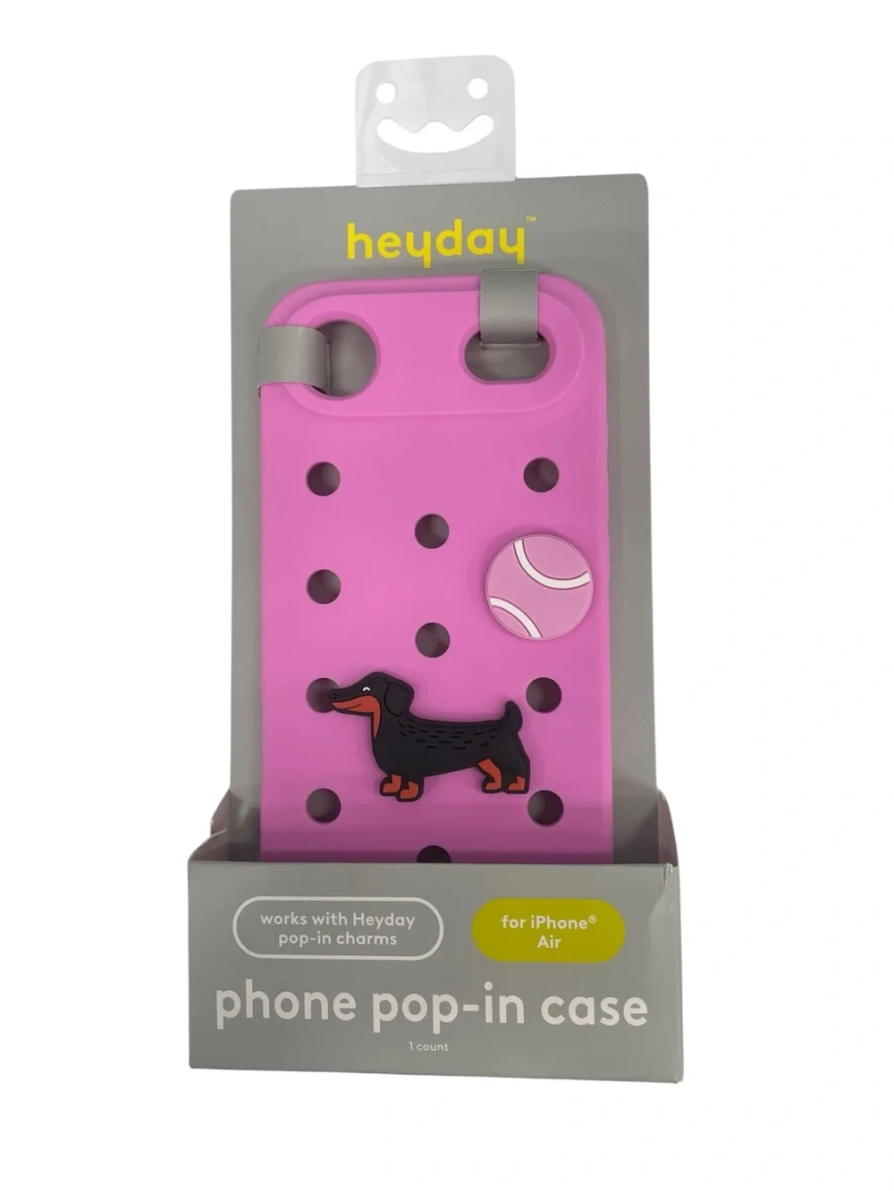heyday Pink Pop-In Phone Case with Dachshund Charm